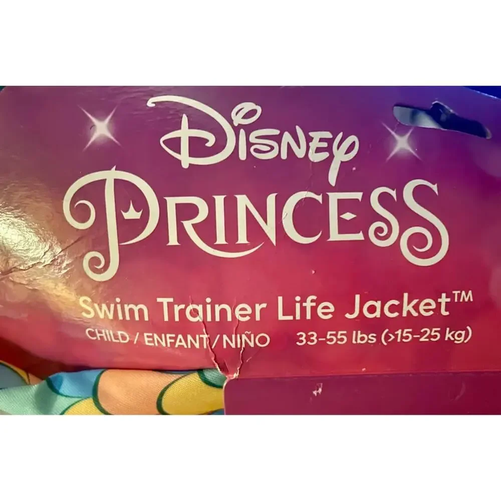 Disney Princess Ariel Swim Trainer Life Jacket Kids 33-55 lbs